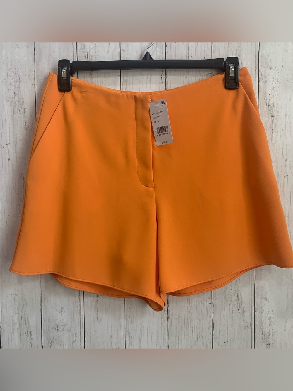 Trina Turk Shorts Womens Sz 8 Orange Pommes 2 Short Lightweight Crepe NEW $198